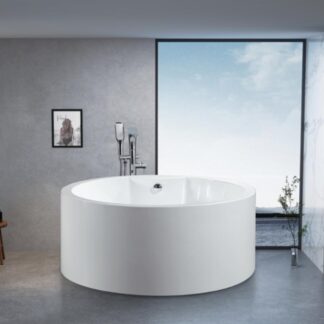 ORTONBATH™ Acrylic Freestanding Contemporary Soaking Bathtub with overflow white  OT3888