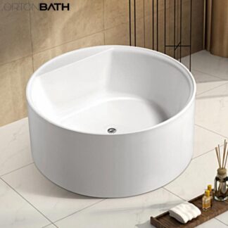 ORTONBATH™ Acrylic Freestanding Contemporary Soaking Bathtub with overflow white  OT3888A