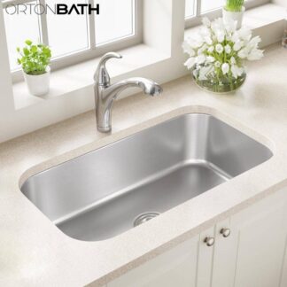 ORTONBATH™ Stainless Steel 16 Gauge Kitchen Sink Handmade 16-inch Undermount Single Bowl OTA3118S