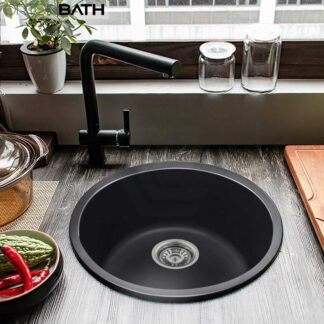 ORTONBATH™ Undermount Granite Composite Single Bowl Kitchen Sink in Grey/white/black  OTA460G