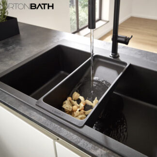 ORTONBATH™ Undermount Granite Composite Single Bowl Kitchen Sink in Grey/white/black  OTA6046G