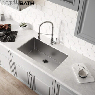 NAORTONBATH™ Stainless Steel 16 Gauge Kitchen Sink Handmade 16-inch Undermount Single Bowl OTA7045