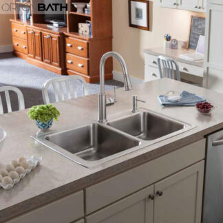 ORTONBATH™ Stainless Steel 16 Gauge Kitchen Sink Handmade 33-inch Undermount Zero Radius Double Bowl   OTA8245