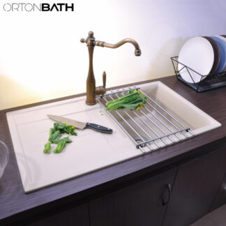 ORTONBATH™ Undermount Granite Composite Single Bowl Kitchen Sink in Grey/white/black  OTA8650G