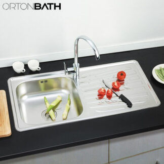 ORTONBATH™ Stainless Steel 16 Gauge Kitchen Sink Handmade 33-inch Undermount Zero Radius Double Bowl  OTA9050