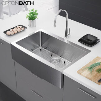 ORTONBATH™ Stainless Steel 16 Gauge Kitchen Sink Handmade 16-inch Undermount Single Bowl OTAHA3321S