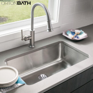 ORTONBATH™ Stainless Steel 16 Gauge Kitchen Sink Handmade 16-inch Undermount Single Bowl OTAHU3018S