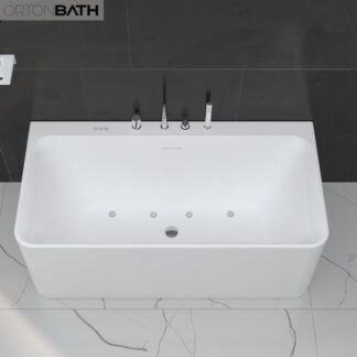 ORTONBATH™ Acrylic Freestanding Contemporary Soaking Bathtub with overflow white  OTBARW001