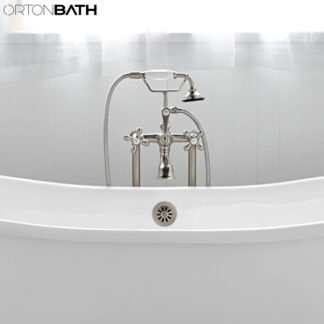 ORTONBATH™ Freestanding Tub Filler Bathtub Faucet Chrome Single Handle Floor Mounted Faucets with Handheld Shower   OTBF7501