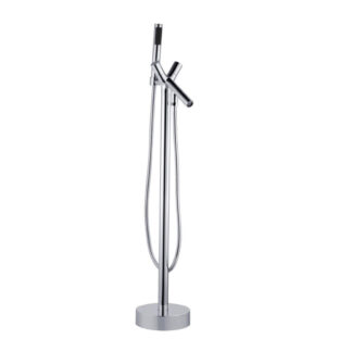 ORTONBATH™ Freestanding Tub Filler Bathtub Faucet Chrome Single Handle Floor Mounted Faucets with Handheld Shower   OTBF7601