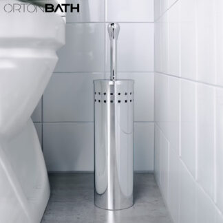 ORTONBATH™ Stainless Steel 14.75in. H Free Standing Toilet Brush and Holder OTBH447
