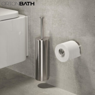 ORTONBATH™ Stainless Steel 14.75in. H Free Standing Toilet Brush and Holder OTBH482