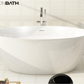 ORTONBATH™ Acrylic Freestanding Contemporary Soaking Bathtub with overflow white  OTBOS001