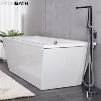 ORTONBATH™ Acrylic Freestanding Contemporary Soaking Bathtub with overflow white  OTBSA001