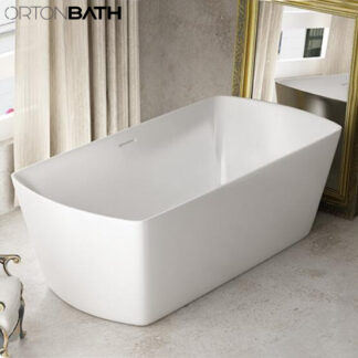ORTONBATH™ Acrylic Freestanding Contemporary Soaking Bathtub with overflow white  OTCOL001