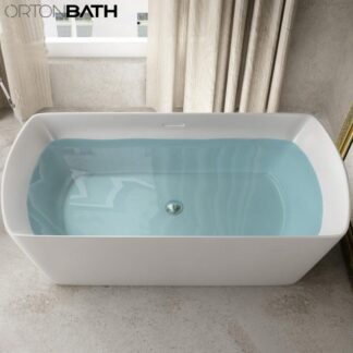 ORTONBATH™ Acrylic Freestanding Contemporary Soaking Bathtub with overflow white  OTCOL001