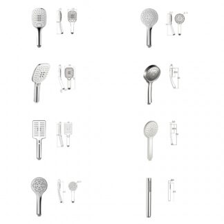 ORTONBATH™ Handheld High Pressure Shower Head, 6 Spray Modes/Settings Detachable Shower Head, Chrome Finish Square Shower Head with Stainless Steel Hose and Multi-Angle Adjustable Shower Stand OTHS4180