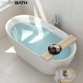 ORTONBATH™ Acrylic Freestanding Contemporary Soaking Bathtub with overflow white  OTMIA002