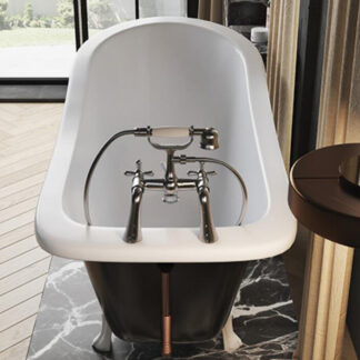 ORTONBATH™ Acrylic Freestanding Contemporary Soaking Bathtub with overflow white  OTRL002