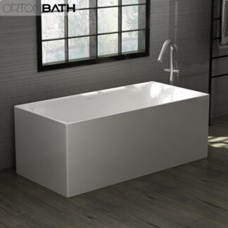 ORTONBATH™ Acrylic Freestanding Contemporary Soaking Bathtub with overflow white  OTROM002