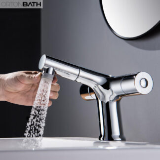 ORTONBATH™ Thermostatic Shower System, 8 Inch Rain Shower Head Faucet Set with Adjustable Slide Bar and Shower Vlave, Chrome OTS09151