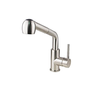 ORTONBATH™ Kitchen Faucets Commercial Solid Brass Single Handle Single Lever Pull Down Sprayer Spring Kitchen Sink Faucet Brushed Nickel  OTSK1162U