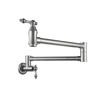 ORTONBATH™ Kitchen Faucets Commercial Solid Brass Single Handle Single Lever Pull Down Sprayer Spring Kitchen Sink Faucet Brushed Nickel  OTSK1164U