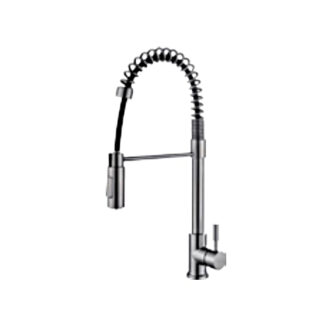 ORTONBATH™ Kitchen Faucets Commercial Solid Brass Single Handle Single Lever Pull Down Sprayer Spring Kitchen Sink Faucet Brushed Nickel  OTSK8030