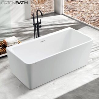 ORTONBATH™ Acrylic Freestanding Contemporary Soaking Bathtub with overflow white  OT1833