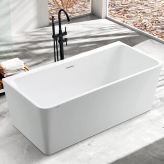 ORTONBATH™ Acrylic Freestanding Contemporary Soaking Bathtub with overflow white  OT1833
