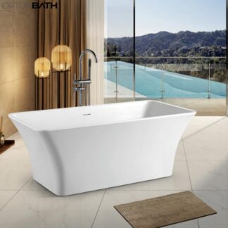 ORTONBATH™ Acrylic Freestanding Contemporary Soaking Bathtub with overflow white  OT1842