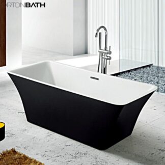 ORTONBATH™ Acrylic Freestanding Contemporary Soaking Bathtub with overflow white  OT1842B