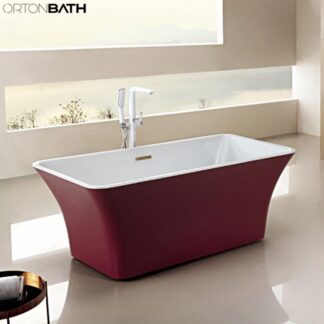 ORTONBATH™ Acrylic Freestanding Contemporary Soaking Bathtub with overflow white  OT1842R