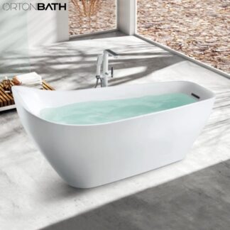ORTONBATH™ Acrylic Freestanding Contemporary Soaking Bathtub with overflow white  OT1846
