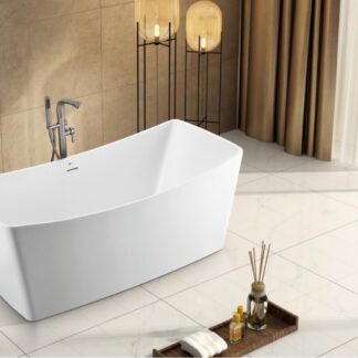 ORTONBATH™ Acrylic Freestanding Contemporary Soaking Bathtub with overflow white  OT1848