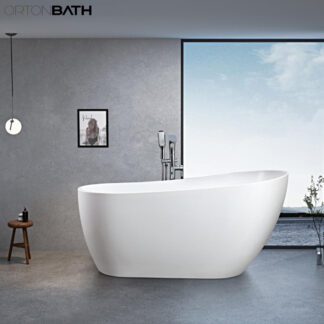 ORTONBATH™ Acrylic Freestanding Contemporary Soaking Bathtub with overflow white  OT1855