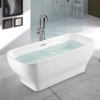 ORTONBATH™ Acrylic Freestanding Contemporary Soaking Bathtub with overflow white  OT1859