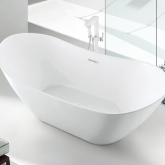 ORTONBATH™ Acrylic Freestanding Contemporary Soaking Bathtub with overflow white  OT1870