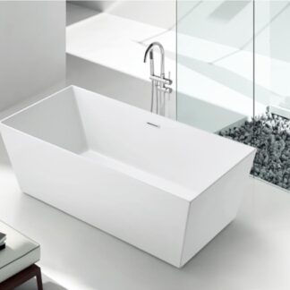 ORTONBATH™ Acrylic Freestanding Contemporary Soaking Bathtub with overflow white  OT1871