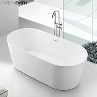 ORTONBATH™ Acrylic Freestanding Contemporary Soaking Bathtub with overflow white  OT1872P
