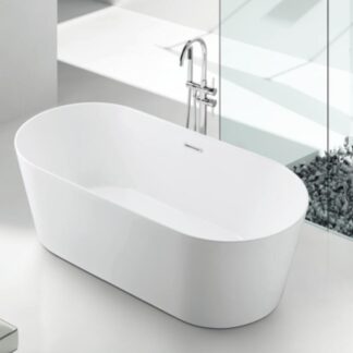 ORTONBATH™ Acrylic Freestanding Contemporary Soaking Bathtub with overflow white  OT1872P
