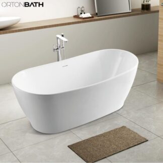 ORTONBATH™ Acrylic Freestanding Contemporary Soaking Bathtub with overflow white  OT1876