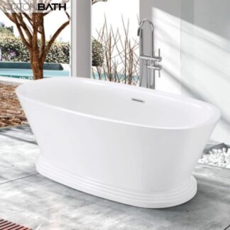 ORTONBATH™ Acrylic Freestanding Contemporary Soaking Bathtub with overflow white OT1890A