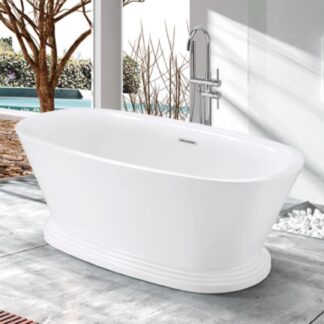 ORTONBATH™ Acrylic Freestanding Contemporary Soaking Bathtub with overflow white OT1890A