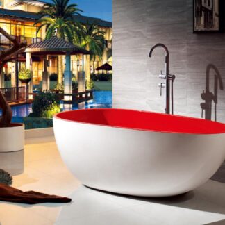 ORTONBATH™ Acrylic Freestanding Contemporary Soaking Bathtub with overflow white OT1893