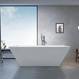 ORTONBATH™ Acrylic Freestanding Contemporary Soaking Bathtub with overflow white OT2871