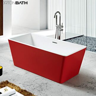 ORTONBATH™ Acrylic Freestanding Contemporary Soaking Bathtub with overflow white  OTSP3638