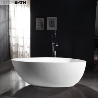 ORTONBATH™ Acrylic Freestanding Contemporary Soaking Bathtub with overflow white  OT0511