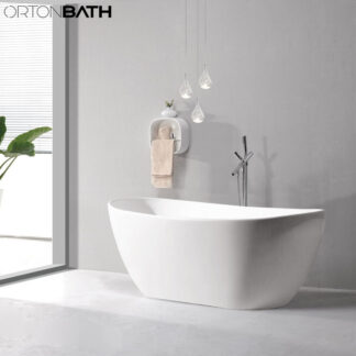 ORTONBATH™ Acrylic Freestanding Contemporary Soaking Bathtub with overflow white  OT0512
