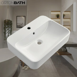 ORTONBATH™  Above Counter Bathroom Cabinet Single bowl Small Bathroom Resin Gel coat Artificial Stone Hand Vanity Wash Basin